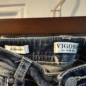 Vigoss Dark Blue Straight Denim Jeans Low Rise